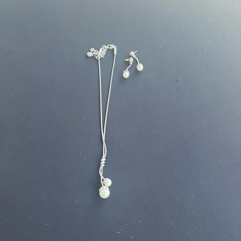 Brighton Silver Necklace with Pearl Accents